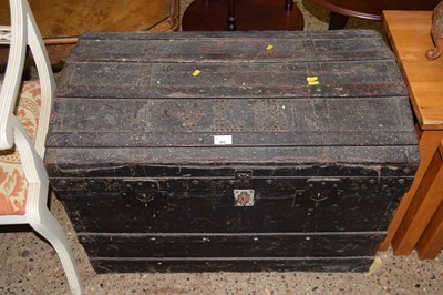 Lot 305 - A vintage wood bound trunk