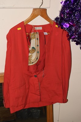 Lot 728 - A red jacket and scarf