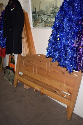 Lot 732 - A pine double bed frame