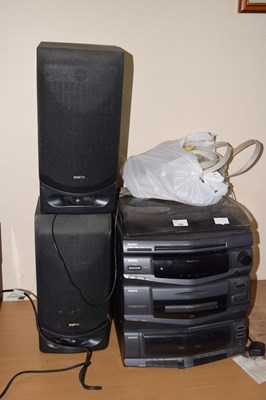 Lot 744 - A Sanyo hi-fi stereo system and speakers