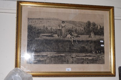 Lot 763 - The Peaceful Thames engraving, gilt framed