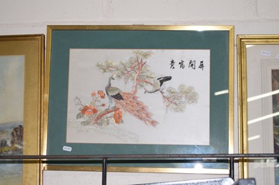 Lot 769 - Chinese silkwork picture, framed