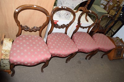 Lot 791 - Four balloon back dining chairs