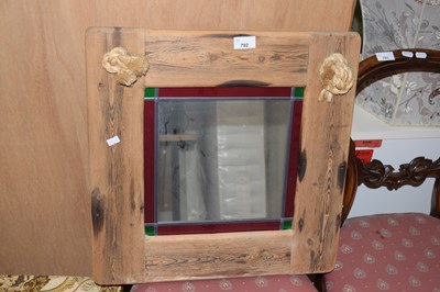 Lot 792 - Rustic framed wall mirror