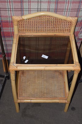 Lot 827 - Glass topped bamboo side table