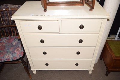 Lot 831 - Cream painted pine chest of drawers