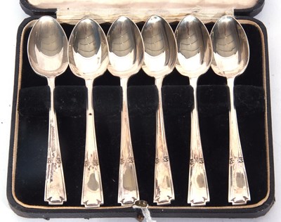 Lot 204 - Mixed Lot: cased set of six silver tea spoons,...