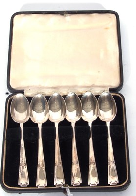 Lot 204 - Mixed Lot: cased set of six silver tea spoons,...