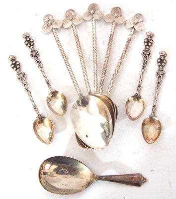 Lot 210 - Cased set of six Elizabeth II fruit spoons in...