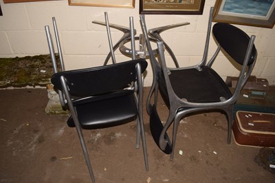 Lot 911 - Four aluminium framed chairs and matching...