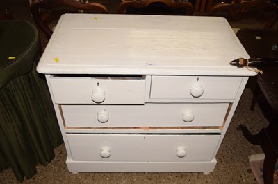 Lot 327 - A Victorian white painted pine four drawer chest