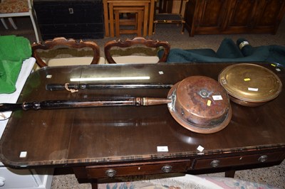 Lot 328 - Two copper and brass bed warming pans