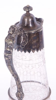 Lot 215 - Antique silver plated claret jug with...