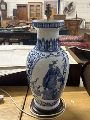 Lot 355A - A reproduction blue and white vase formed...