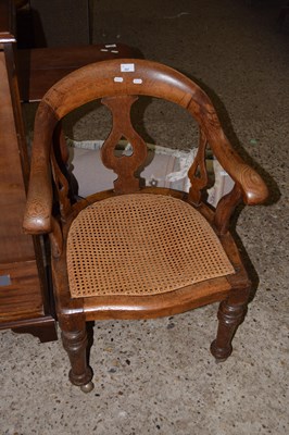 Lot 357 - A late Victorian bow back desk chair with cane...