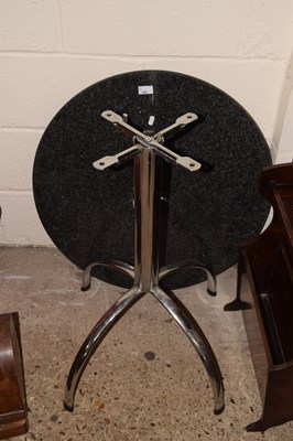 Lot 360 - A modern granite top and metal framed cafe table