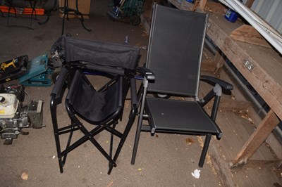 Lot 381 - Set of four folding garden chairs and one other