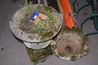 Lot 388 - A cast concrete garden urn on pedestal...