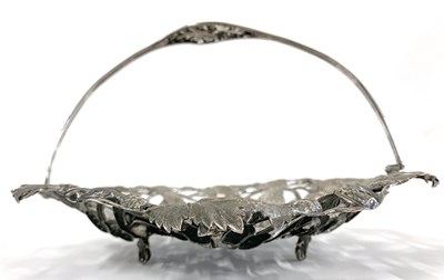 Lot 206 - Plated pierced floral and leaf decorated swing...