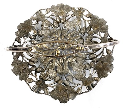 Lot 206 - Plated pierced floral and leaf decorated swing...