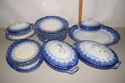 Lot 503 - A quantity of blue and white Victoria dinner...