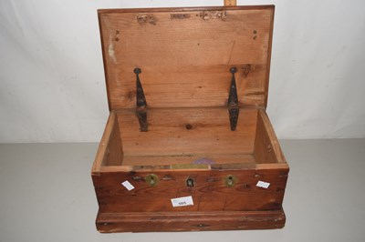 Lot 505 - A wooden and brass mounted tea caddy