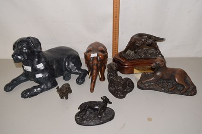 Lot 518 - Mixed lot of various wooden and bronze effect...