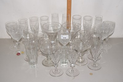 Lot 519 - Mixed lot of various cut glass drinking...
