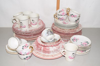 Lot 526 - Mixed Lot: Red and white ceramics, tea cups...