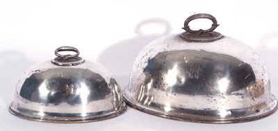 Lot 223 - Two antique silver plated graduated tureens,...