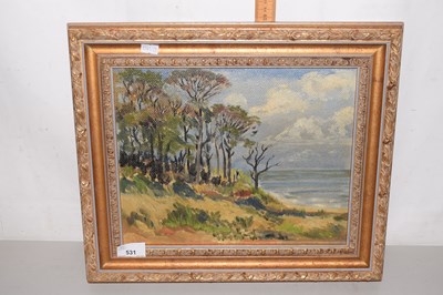 Lot 531 - An oil on board of a coastal and forest scene...