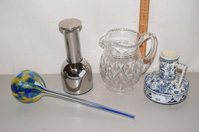 Lot 552 - Mixed Lot: A glass plant waterer, a cut glass...