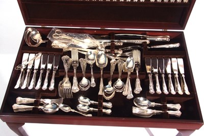 Lot 226 - Kings pattern silver plated canteen of cutlery,...