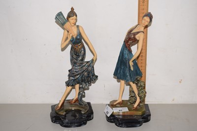 Lot 562 - A pair of Art Deco flapper girl figurines