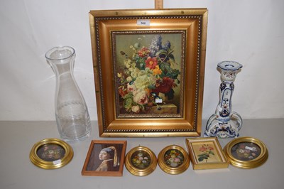 Lot 568 - Mixed Lot: A glass vase, a ceramic candle...