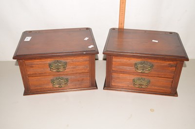 Lot 579 - A pair of wooden jewellery boxes or storage cases