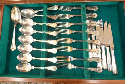 Lot 229 - Kings pattern silver plated cutlery 8-piece...