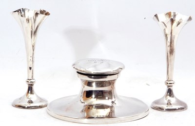 Lot 3 - Mixed Lot: George V large capstan inkwell of...