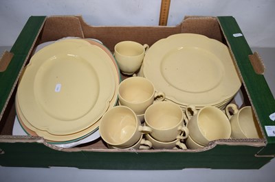 Lot 618 - A box containing various Johnson Bros yellow...