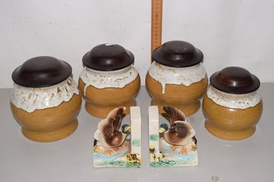 Lot 621 - Mixed Lot: Pottery biscuit barrels, ceramic...