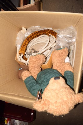 Lot 645 - Large box of vintage teddy bears, VHS tapes...