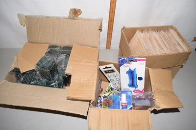 Lot 649 - A box of wooden sporks together with a box of...