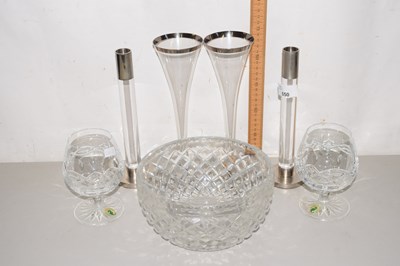 Lot 650 - A pair of cut glass brandy glasses, cut glass...