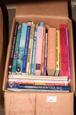 Lot 662 - Box of hardback books to include gardening,...