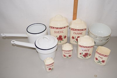 Lot 664 - Mixed Lot: French kitchen containers and...