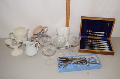 Lot 667 - Mixed Lot: Three pairs of scissors and a cased...