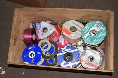 Lot 671 - A box containing various reels of ribbon