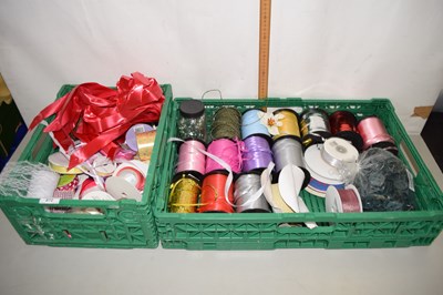 Lot 672 - Two boxes of various balloon and flower ribbon