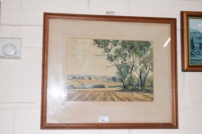 Lot 688 - A framed and glazed watercolour of a country...