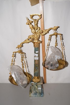 Lot 700 - A set of gilt coloured and enamel column...